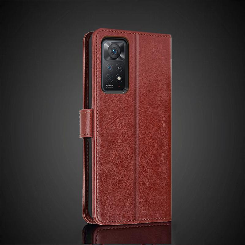 Чехол-держатель для карт из кожи для Xiaomi Redmi Note 11 Pro 4G 5G 11e Pro 11s Global Version Pu Leather Wallet Flip Cover Fundas Coque