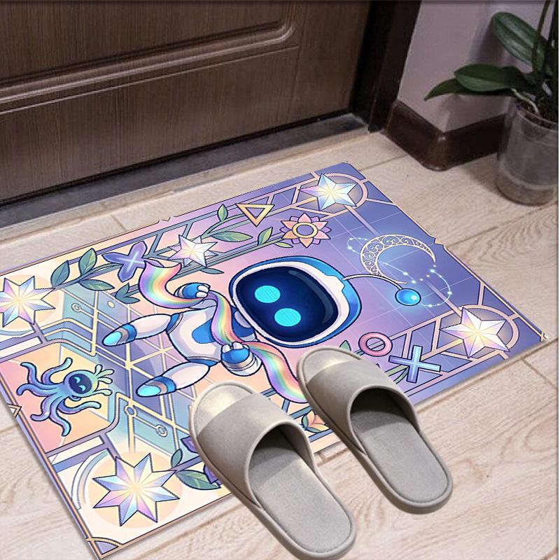 Cosmic Bot Crew Pattern Rug, Indoor/Outdoor Mat, for Picnic, Gameroom, Bedroom, Office, Living Room, Home Decor Carpet, Birthday Gift