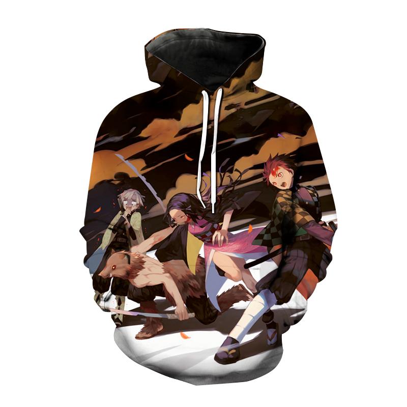 Новые толстовки с капюшоном в стиле аниме Demon Slayer Kimetsu no Yaiba, толстовка с капюшоном с 3D принтом для мужчин и женщин, модная толстовка с капюшоном в стиле хип-хоп, пуловер унисекс, пальто