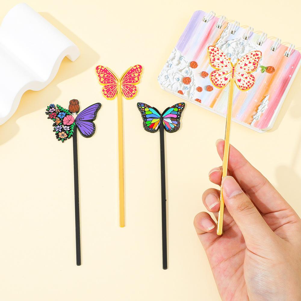 Aesthetic Book Page Clip Butterfly Metal Bookmark Student Reading Book Accessories School Stationery Decorating Books Gifts