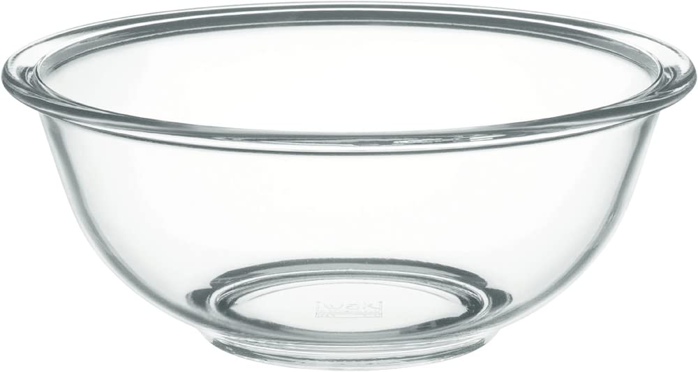 Iwaki AGC Techno Glass Heat Resistant Glass Bowl Round Outer Diameter 25cm Safe Wide Mouth Design for Easy Mixing of Ingredients Low Center of Gravity