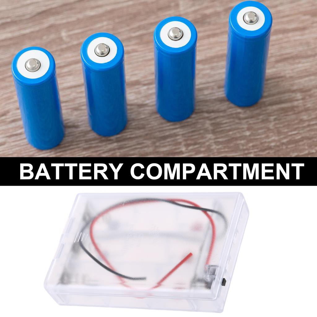 3-Slot 18650 Battery Holder Parallel Connection Battery Storage Case with Switching Cable Cord for DIY Electronics