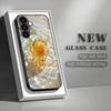 Закаленное стекло для телефона с рисунком 'Цветок розы', подходит для Samsung Galaxy S26 S25 S24 S23 S22 S20 FE/Ultra/Plus, противоударная задняя крышка