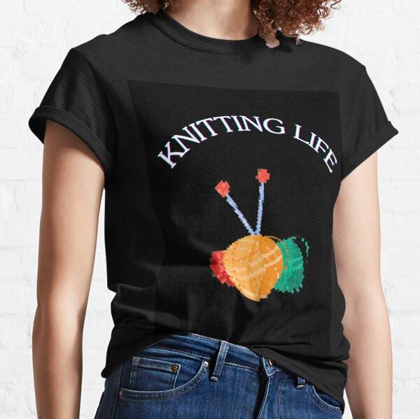 Knitting Life Classic Graphic Gift Vintage Premium Tee for Women