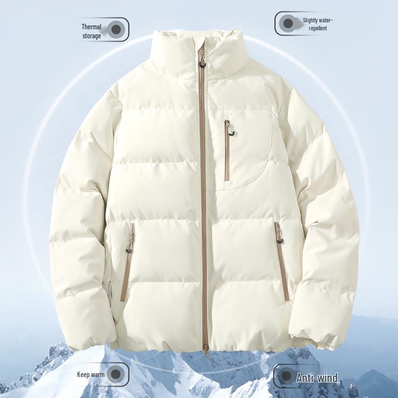 MINISO Мужская контрастная куртка с воротником-стойкой и утеплителем