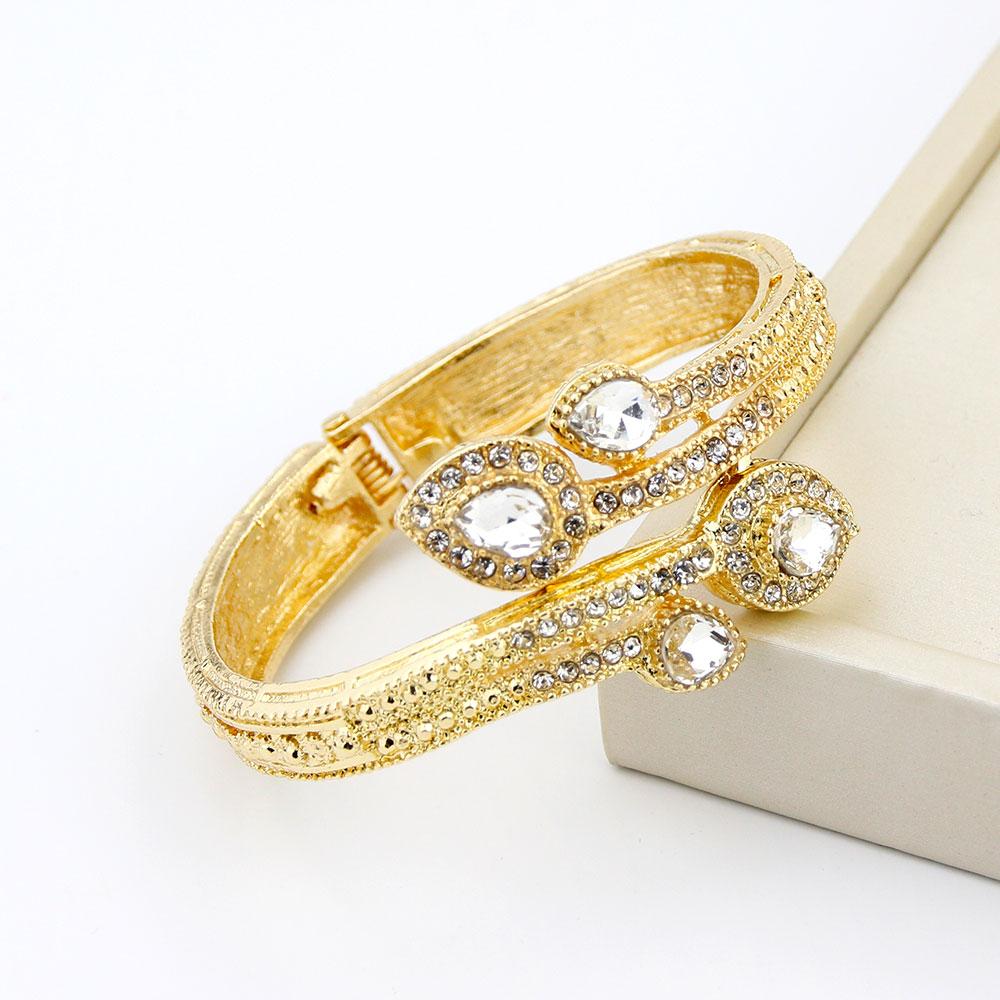 Золотой цвет сердце браслет браслет для женщин горный хрусталь свадебные украшения подарок