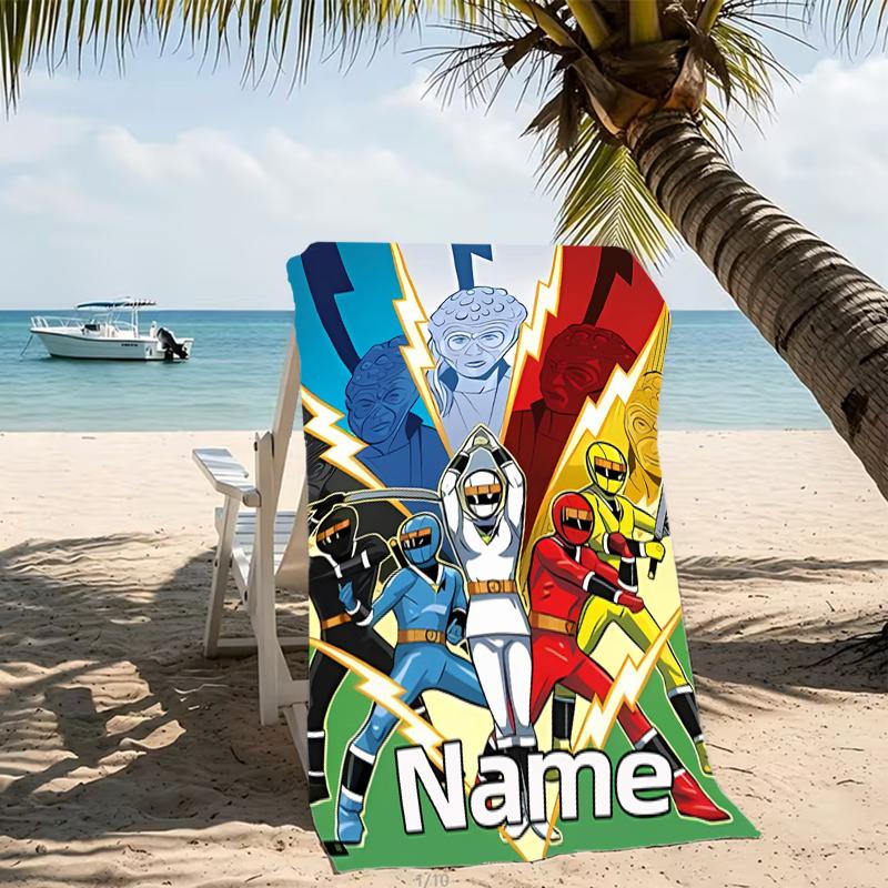 Customizable personalized beach towels Mighty Morphin Power Rangers themed designs.Suitable for the beach, yoga, sports;ideal as beach accessories