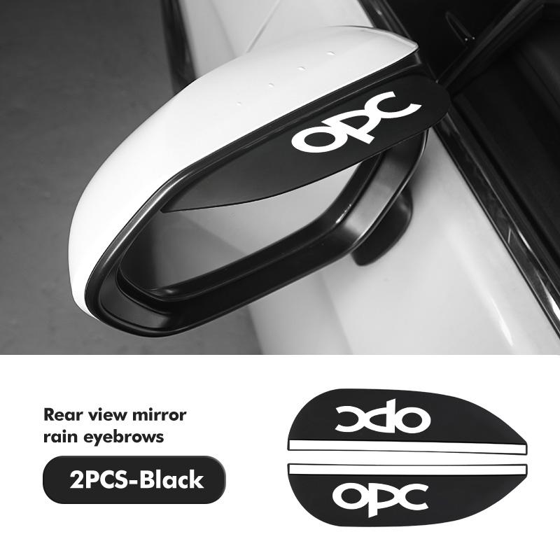 For Opel 2Pcs Car Logo Sun Visor Rearview Mirror Rain Eyebrow Shield Sticker Mokka Astra H G J Corsa Zafira Insignia Meriva OPC