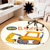 excavator Printed Round Rug Carpet Chair Rug Area Rug Entryway Doormats,for Office Chair Living Room Bedroom Kitchen Room.
