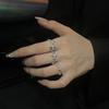Premium Cross Star Glow Diamond Zircon Index Finger Ring Women'S Tide Niche Design Ring Personality Jewelry