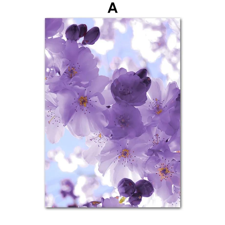 Lavender Wreath Train Bike Purple Landscape Wall Art Nordic PostersCanvas Painting And Prints Wall Pictures Living Room Decor