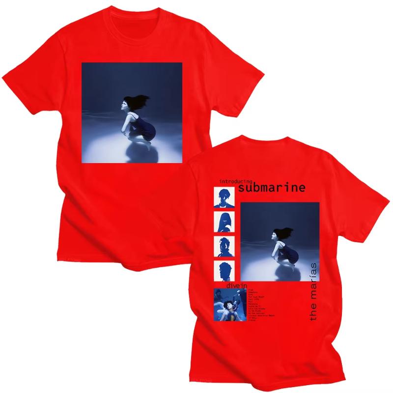 The Marias Submarine Popular Album Tshirts for WomenUnisex Trends Aesthetic Tee Summer Cotton Top Loose Breathable Clothes Tshirt