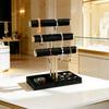 T-Shape Multi Layer Jewelry Display Stand Wood Metal Holder for Necklace