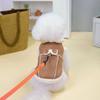 Мягкая хлопковая куртка для собаки Удобная куртка-пальто для щенка Хлопковая куртка для собак с поводком Осень