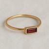 Baguette Cut Garnet Ring – 925 Sterling Silver Red Gemstone Vintage Style Jewelry