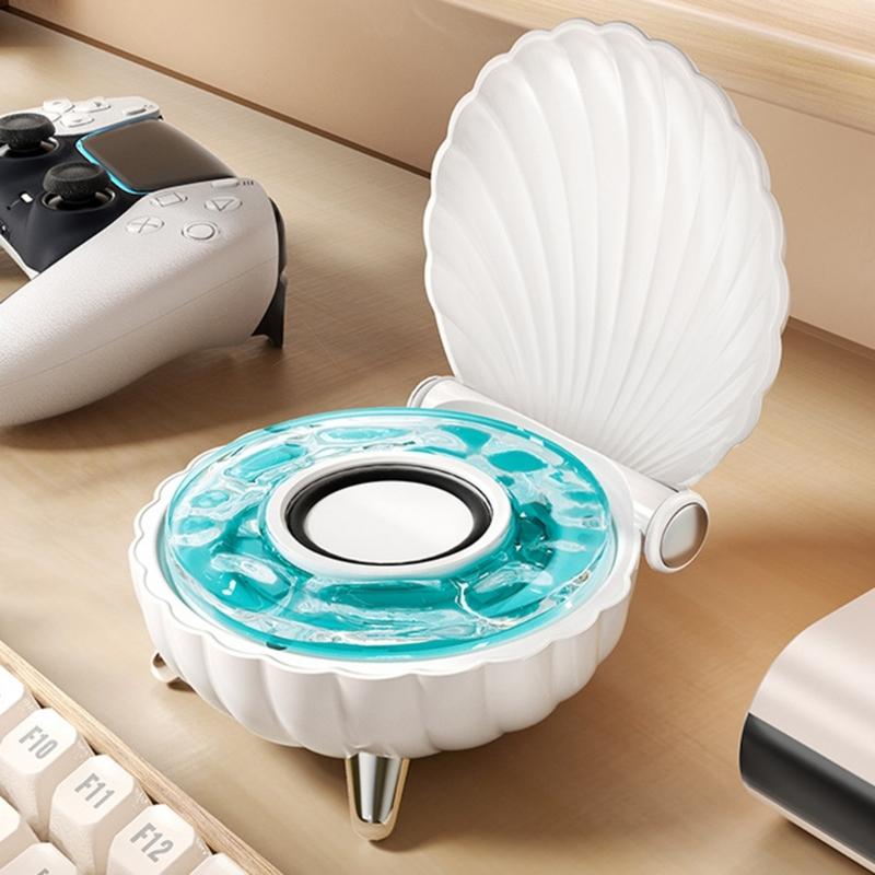 Динамик в форме ракушки, совместимый с Bluetooth, с 7 меняющими цвет огнями, прочная конструкция из АБС-пластика, идеально подходит для помещений и улицы