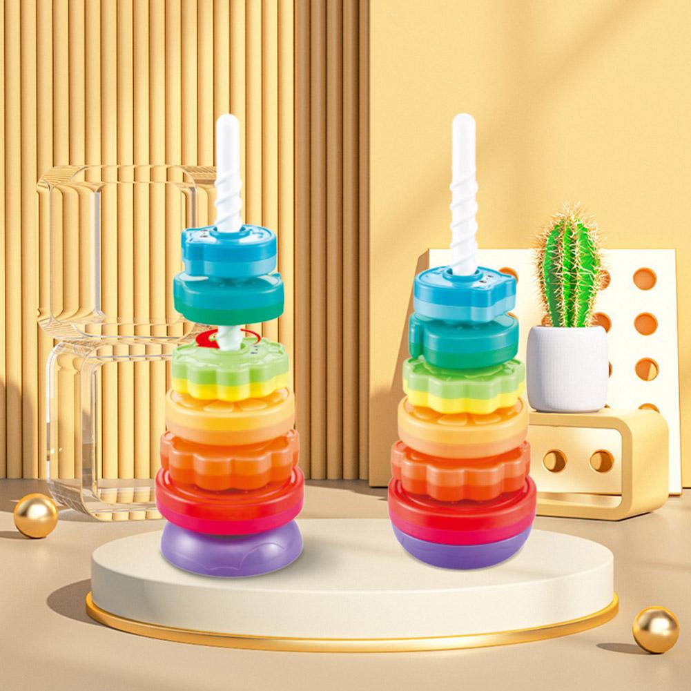 Радужная вращающаяся башня Монтессори-игрушка, вращающиеся игрушки для детей, подарок на день рождения