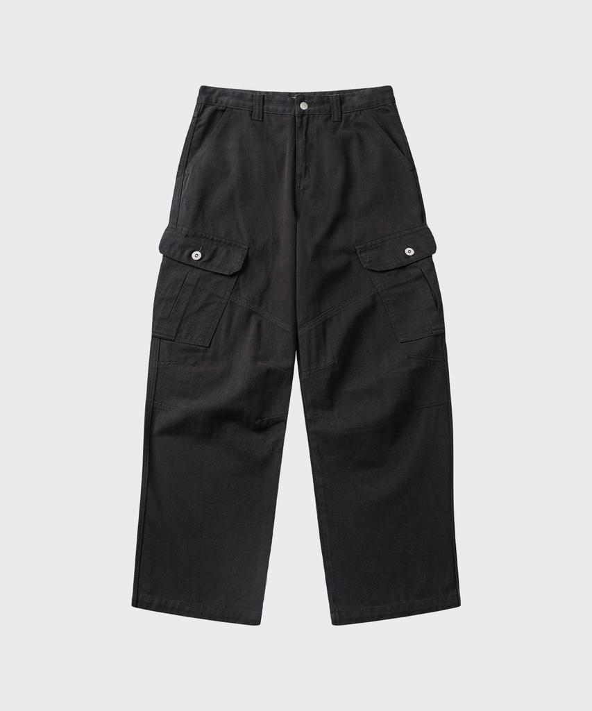 LEIRE Garment-Dyed Curved Cargo Pants [Black]