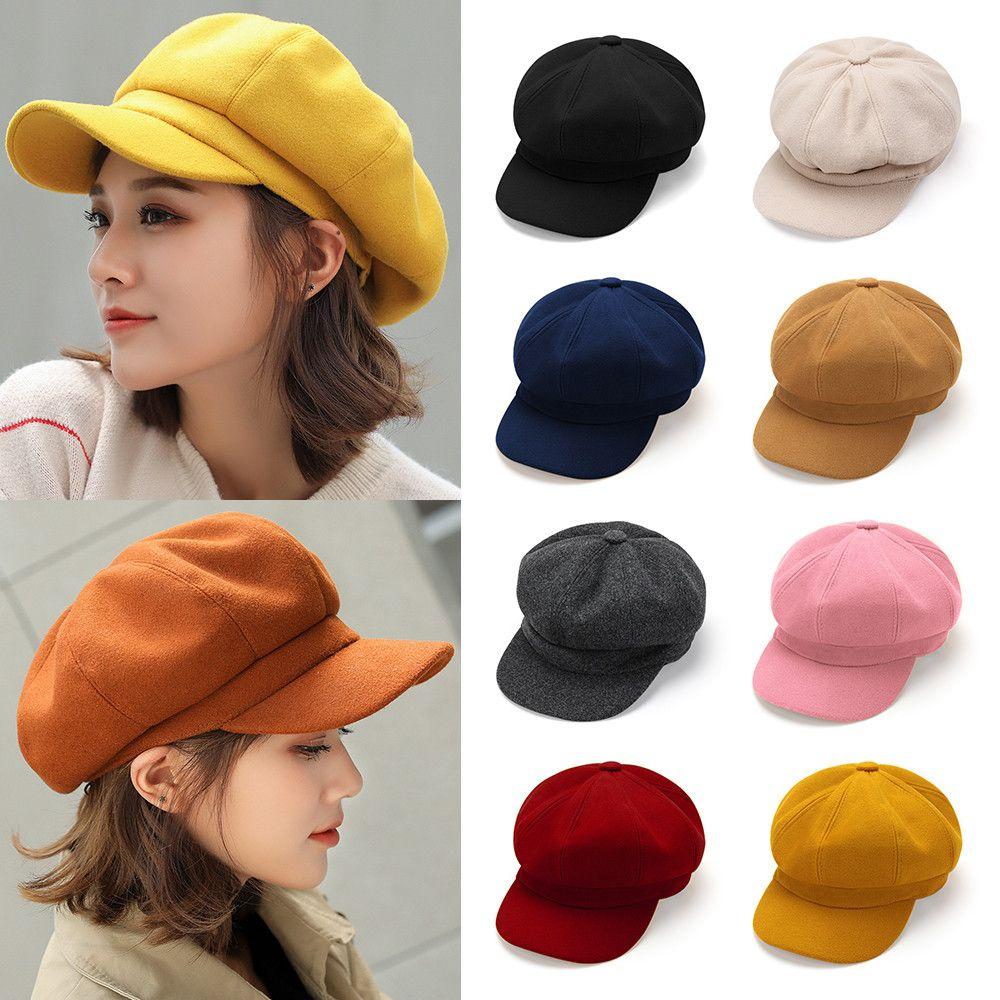 Women Warm Hats Visor Hat Autmn Winter Newsboy Cap Beret Hat Painter Cap Fedora Wool Caps