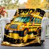 School Bus Lightning Outdoor Flannel Blankets, Outdoor travel, Home Blankets, Fan Gifts,Suitable for All Seasons, Christmas Gifts. R1127188