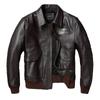 Китайский размер винтажная коричневая первый слой коровьей кожи с высокой талией мужская кожаная куртка 45P летное пальто лацкан короткие кожаные куртки пилотная куртка