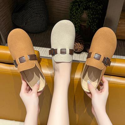 Баотоу полушлепанцы женские новые летние мягкая подошва педаль универсальные повседневные сандалии на каблуке