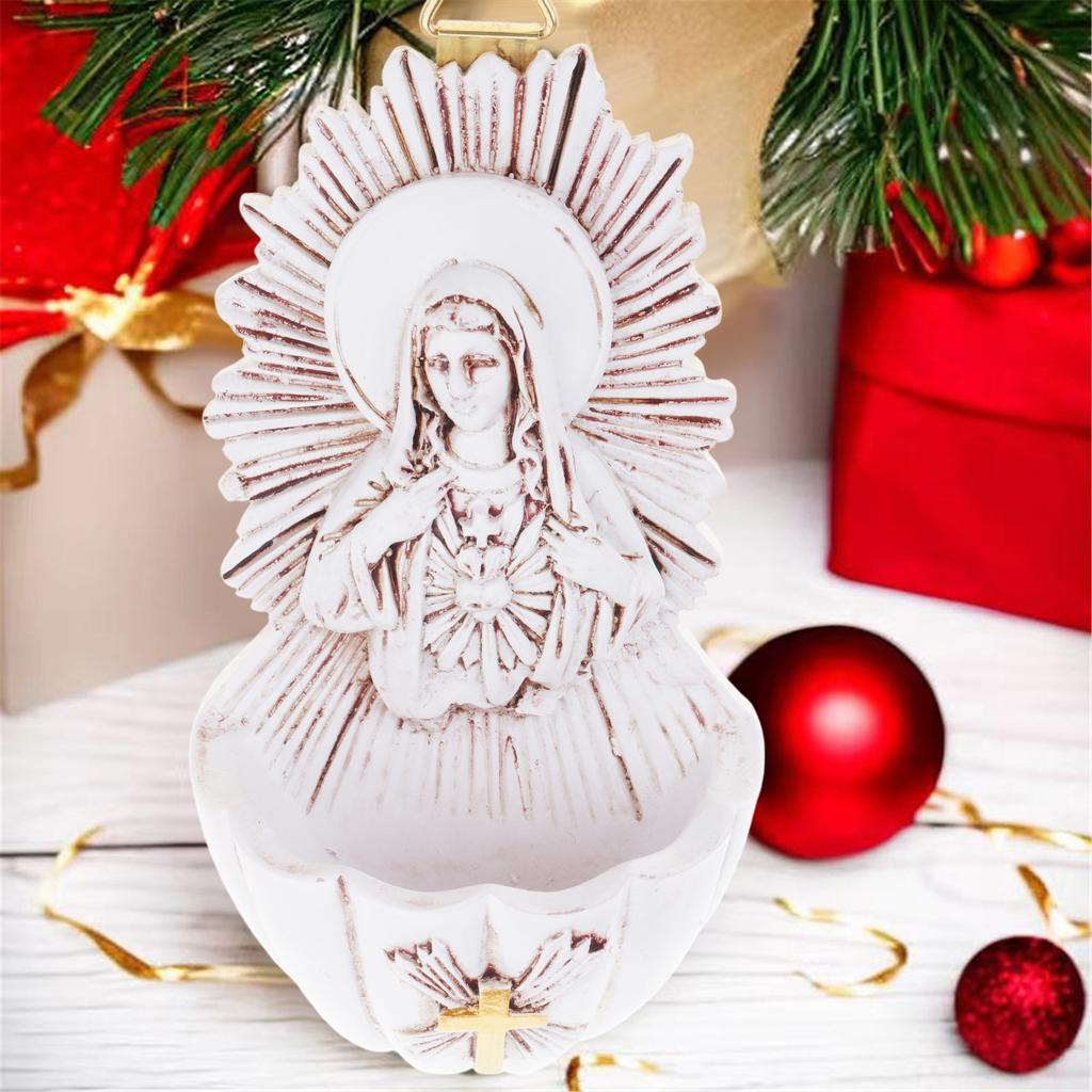 Элегантная настенная чаша для святой воды, ящик-ключница, полимерная скульптура для христианского домашнего декора для прихожей или офиса