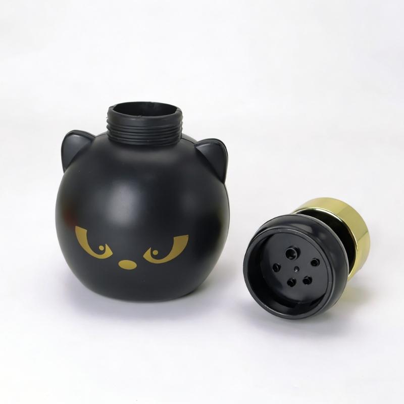 Lovely Black Puss Pattern Foam Soap Dispenser With Refillable Feature Creating Cats Paws Foam For Home Bathroom
