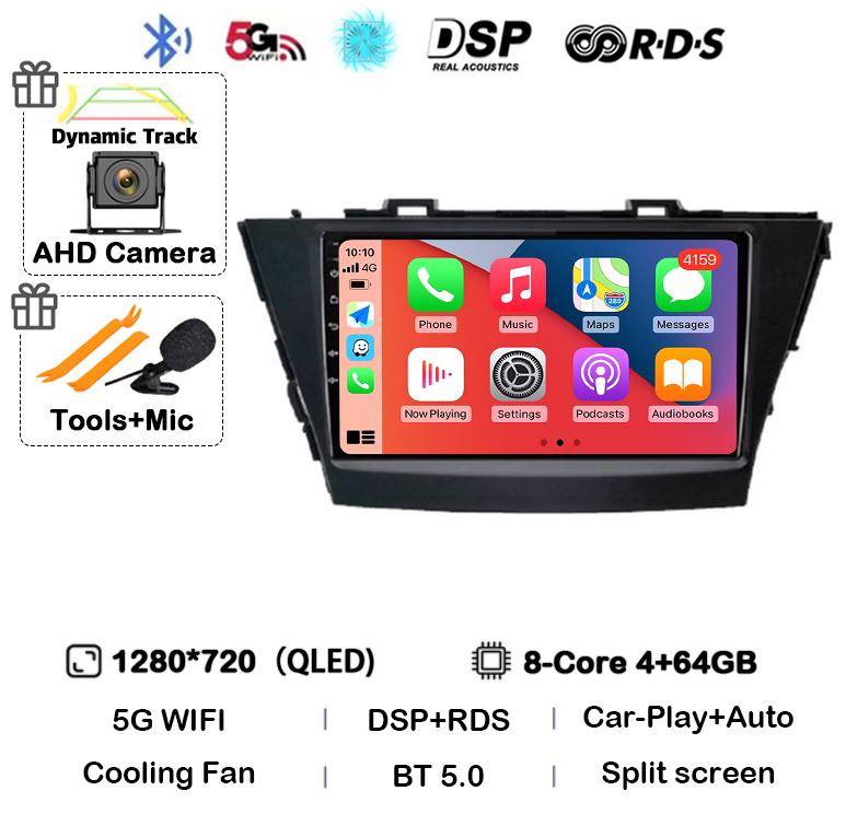 Android 14 Carplay для Toyota Prius Plus V Alpha 2012 2013 2014 2015 2016 2017 LHD/RHD автомобильный радиоприемник мультимедийный плеер стерео GPS BT