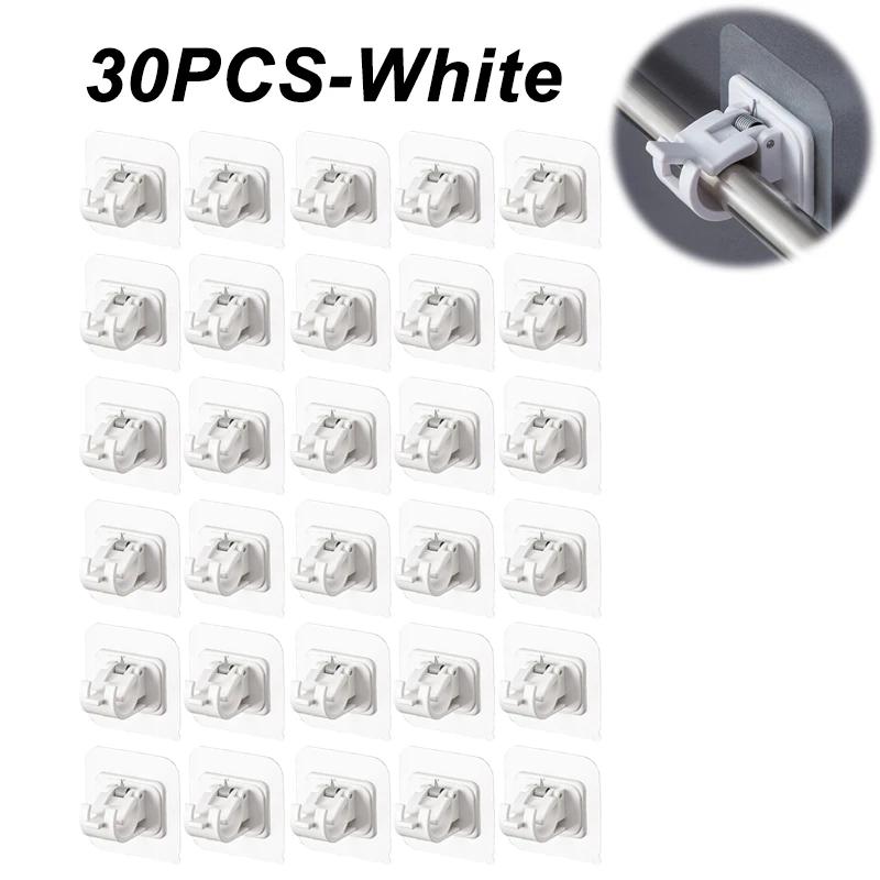 Самоклеящиеся крючки Крючок-зажим для карниза без прокола Подвесной держатель для карниза для душевой занавески Бытовой фиксированный держатель для подвесного крючка