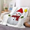 Christmas Snowman Double Sided Flannel Blanket Warm Sherpa Bed Cover