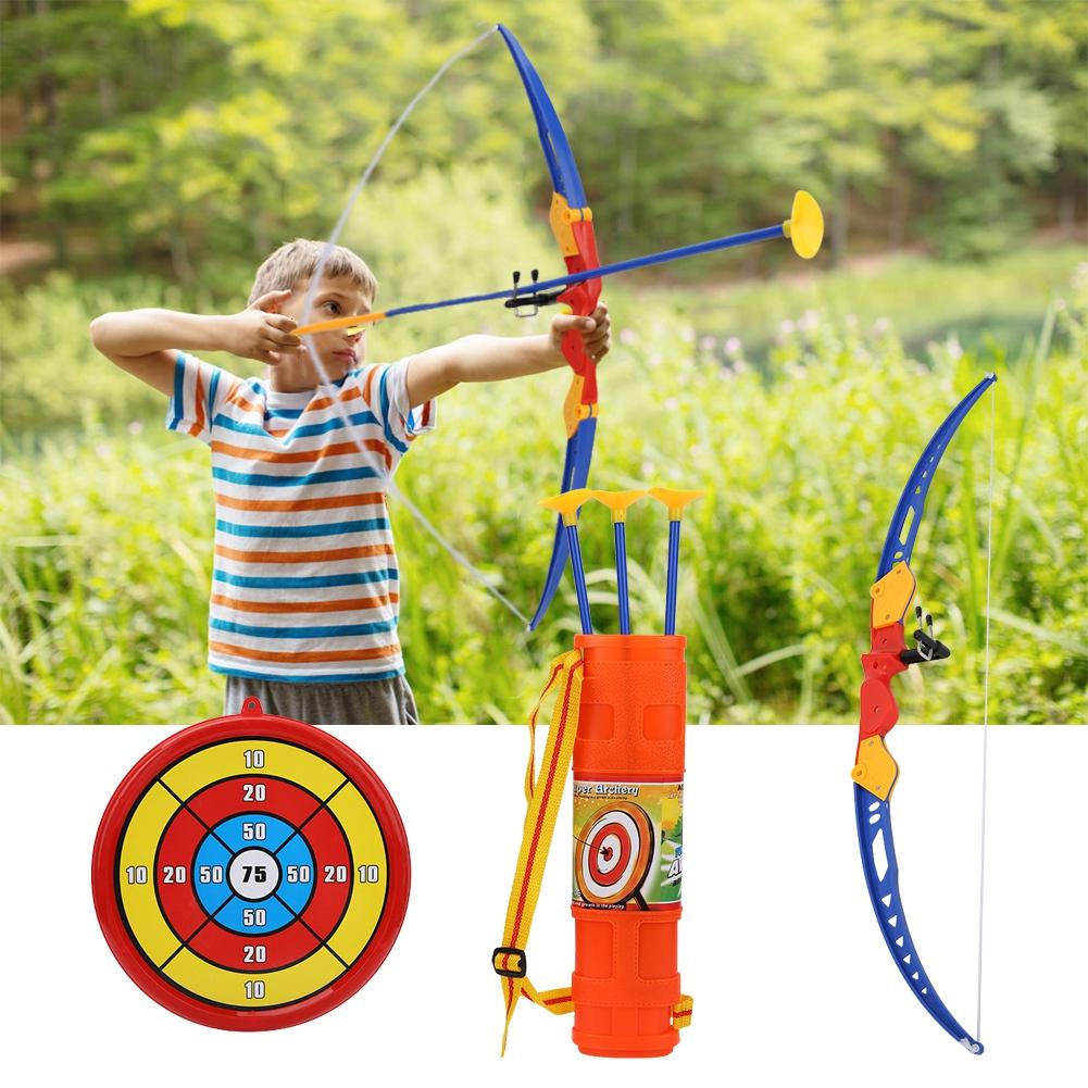 Children Toy Archery Set Plastic Bow Soft Arrows with Score Target Kids Toys