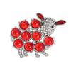 Rhinestone Zodiac Sheep Brooch Vintage Lamb Brooch Suit Coat Animal Lapel Pin  New Year