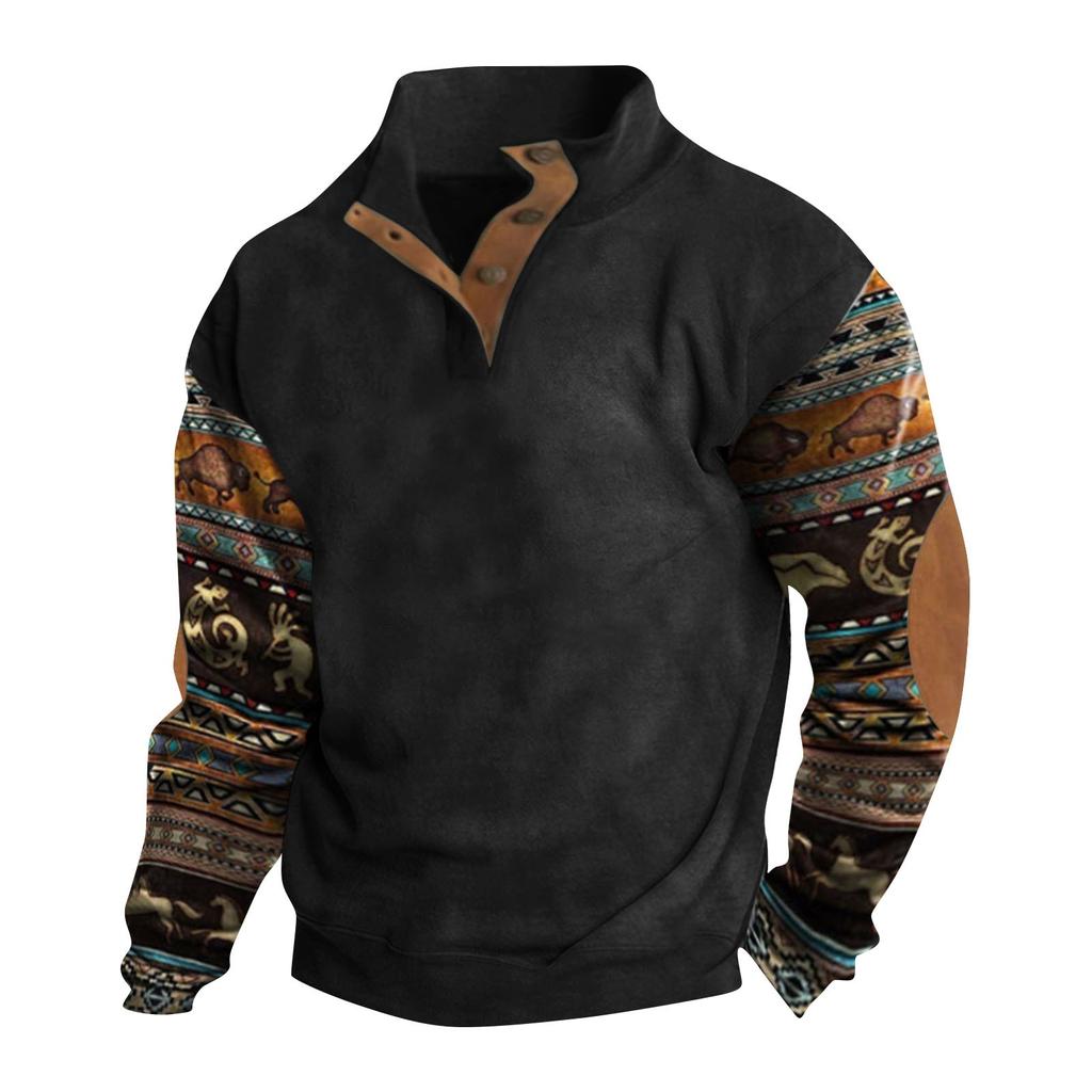 Spring And Autumn Men's Standing Collar Sweatshirt Is Outdoor Casual Sweaters Tops