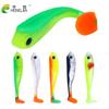HENGJIA 5pcs Swimbait Soft Bait 6.5cm-3g Tricolor 3D Eyes Silicone Worm Artificial Fish Shape Lure Paddle Tail Wobblers