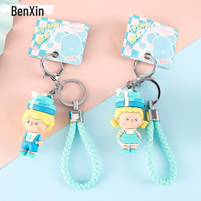 Tiffany Blue Sweet Dream Couple Doll Keychain Ornament - Cute Schoolbag Gift