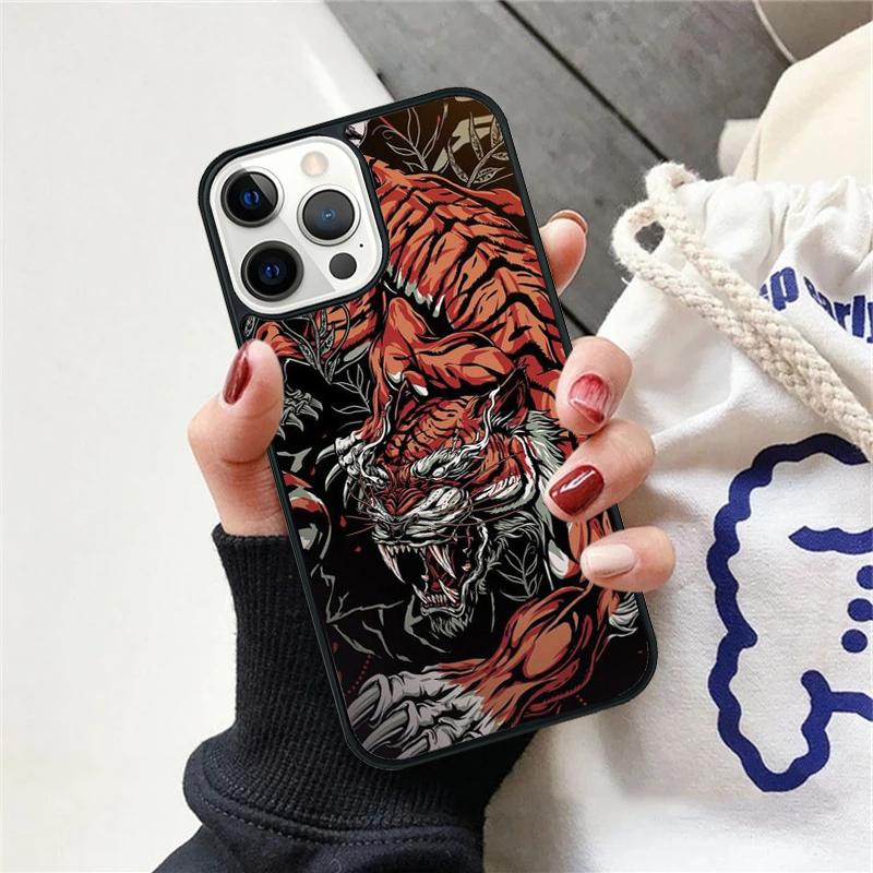 Japanese Tiger Phone Case Cover For iPhone 17 Air 12 Plus Max for iPhone 17 Air 15 16 11 13 14 Pro Max Fundas