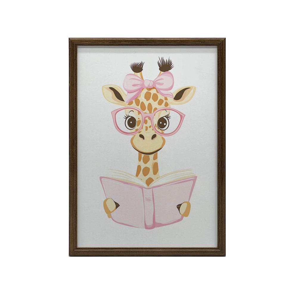 Plakat Uśmiechnięta Żyrafa W Różowych Okularach Plakat Uśmiechnięta Żyrafa W Różowych Okularach, 40X50 Cm, Bez Ramy, Papier Matowy 230 Gsm