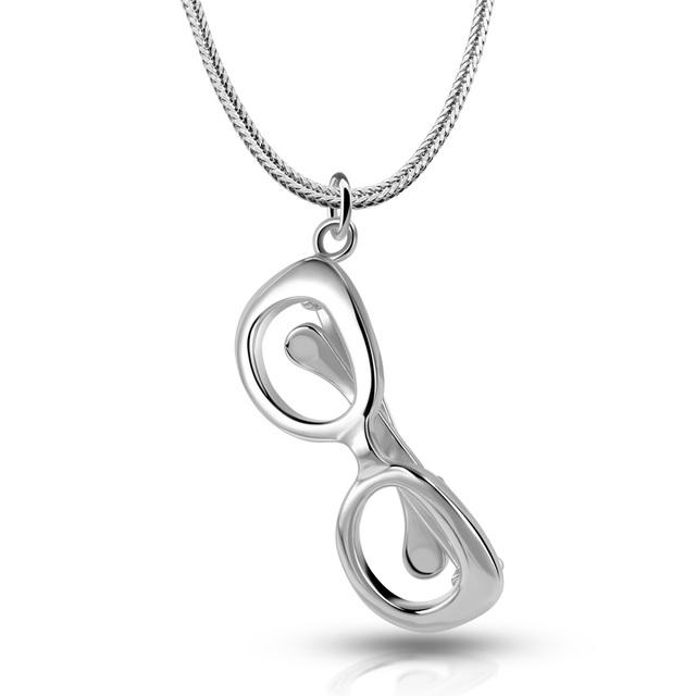 Модное женское ожерелье из 100% стерлингового серебра 925 пробы, новый дизайн, солнцезащитные очки, кулон-цепочка, ожерелье для мужчин, пары, изящные ювелирные изделия