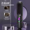 Беспроводной выпрямитель для волос, щетка с 2 регулируемыми температурами, быстрый нагрев, USB-зарядка, портативная горячая щетка с отрицательными ионами, электрическая расческа для укладки вьющихся волос