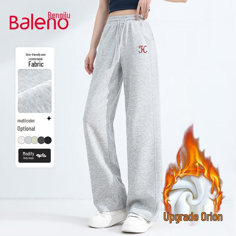 Baleno Women's Winter Fleece-Lined Patchwork Straight-Leg Pants