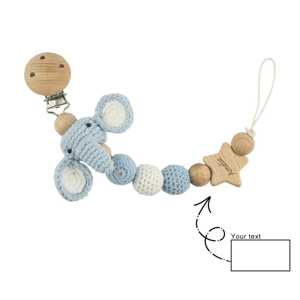 Персонализированная гравировка зажима для пустышки для новорожденного, подвесной цепочки для пустышки, цепочка для детской пустышки, защищающая от падения