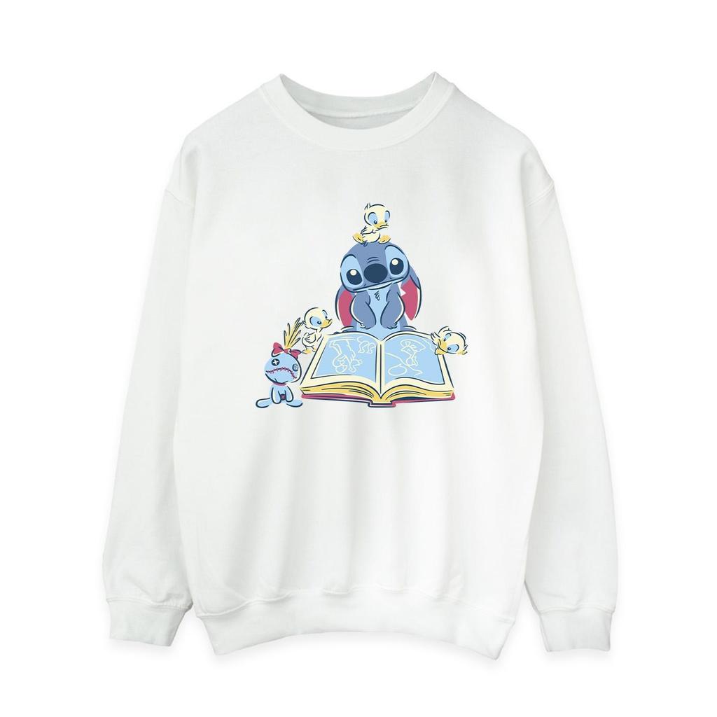 Disney Womens/Ladies Lilo & Stitch Reading A Book Sweatshirt