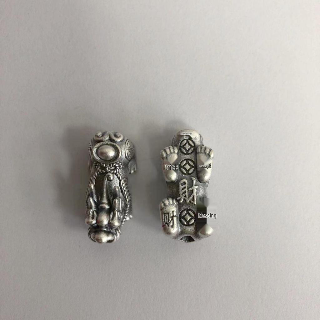 Браслет-аксессуар из стерлингового серебра 999 пробы Пи Сю, привлекающий богатство, 3D слиток