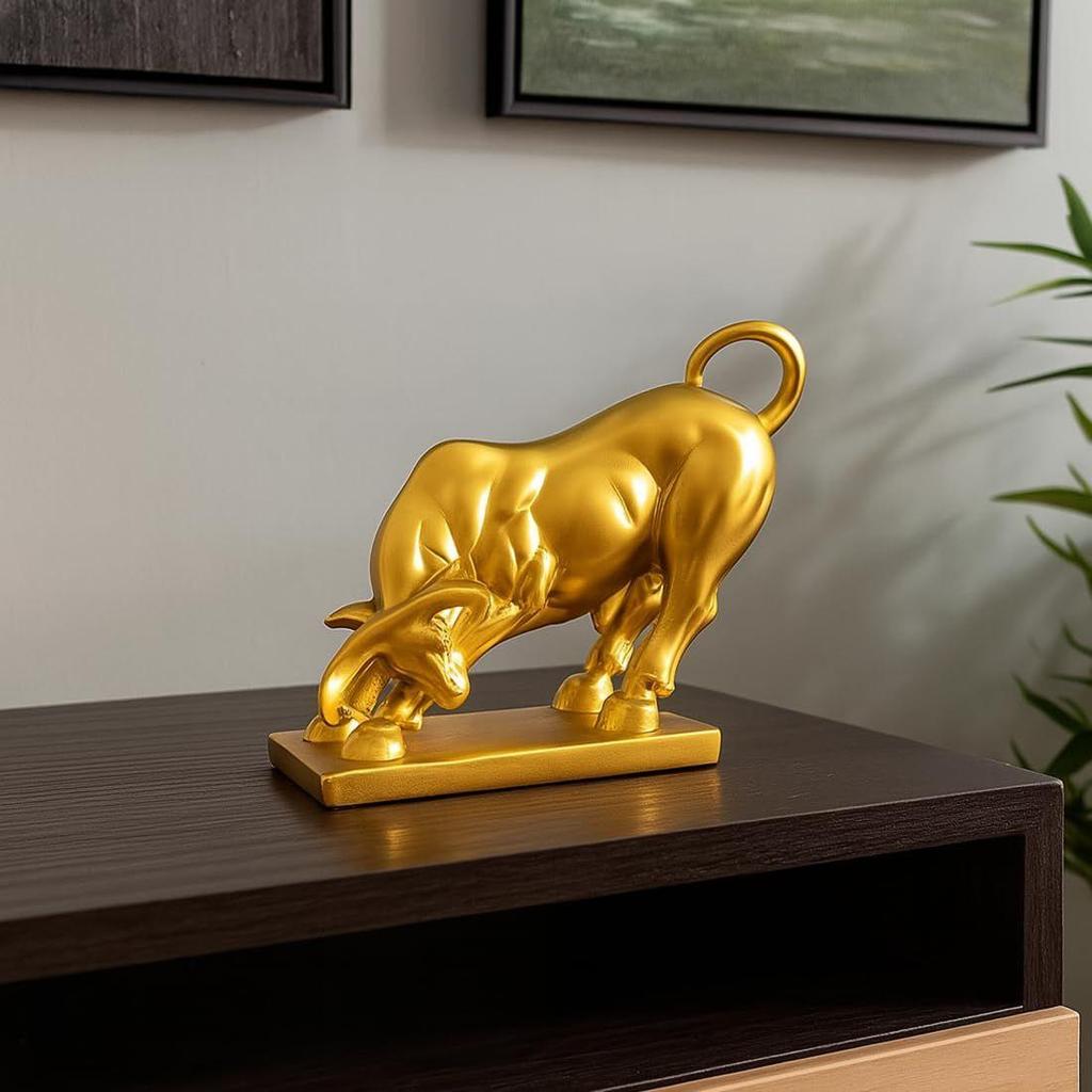 Bull Statue for Home Decor - Aesthetic Showpiece - Decorative Sculpture for Home Decor & Office Decor - 15x8.5x12 CM