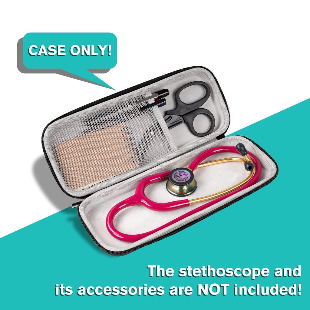 ProCase Футляр для хранения стетоскопа Ударопрочный Жесткий EVA Чехол для переноски с сетчатым карманом для Маленького Совместимый с Littmann Cardiology Classic Classic и