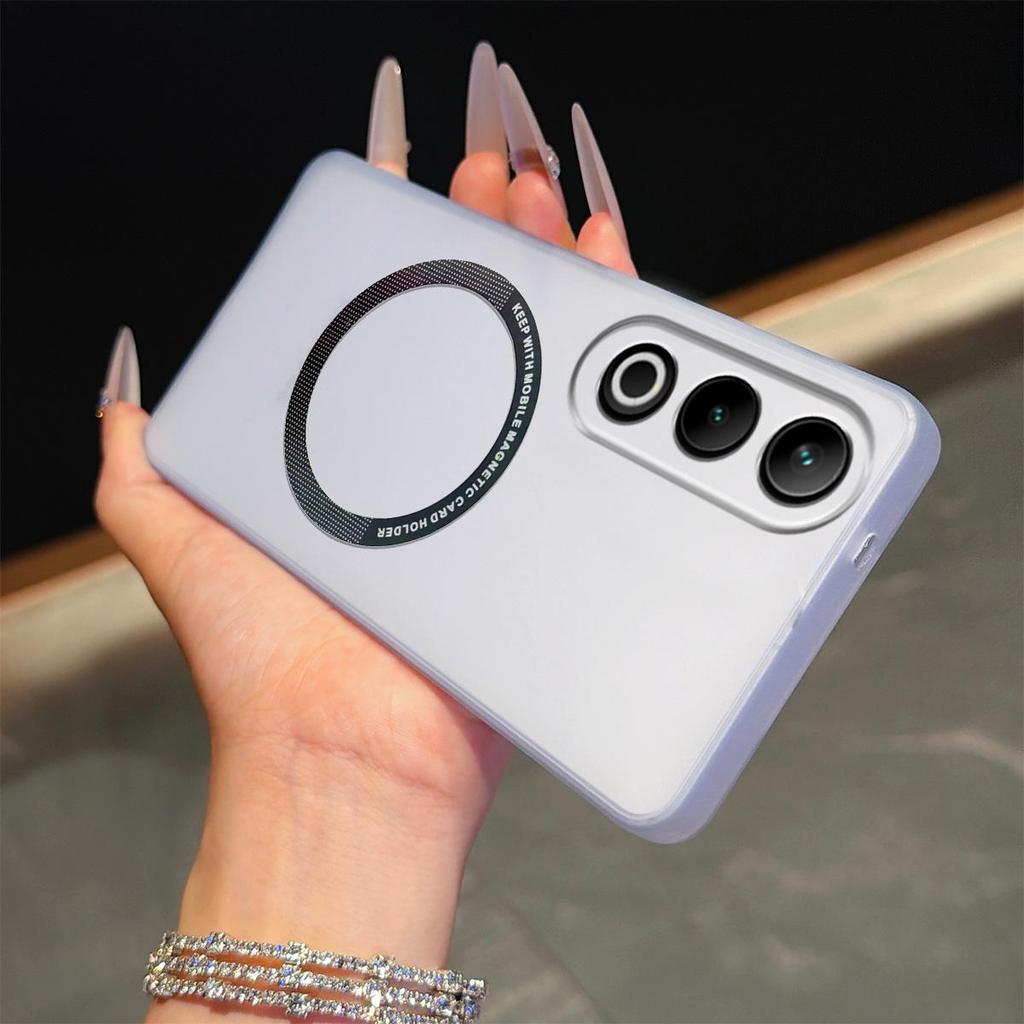 Магнитный полупрозрачный матовый чехол для телефона OPPO A3 Pro 5G Мягкий ТПУ Ударопрочный чехол