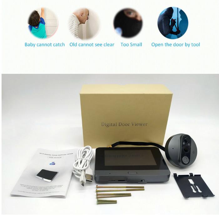 Умный дверной звонок 720P видео Wi-Fi камера-глазок Viwer умный дверной звонок набор мониторинга видео ночного видения EyeAA