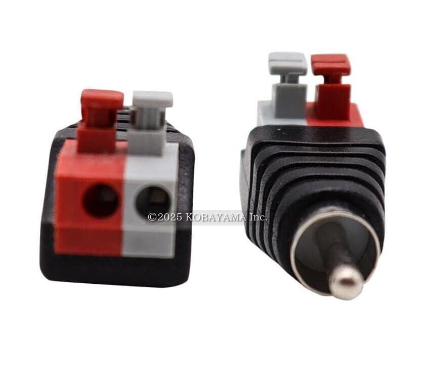 Haokiang Speaker Phono RCA Male to 2 Screw Terminal Strip Аудио Видео Пружинный Пресс Тип Balam Соединительный Адаптер 2 шт.