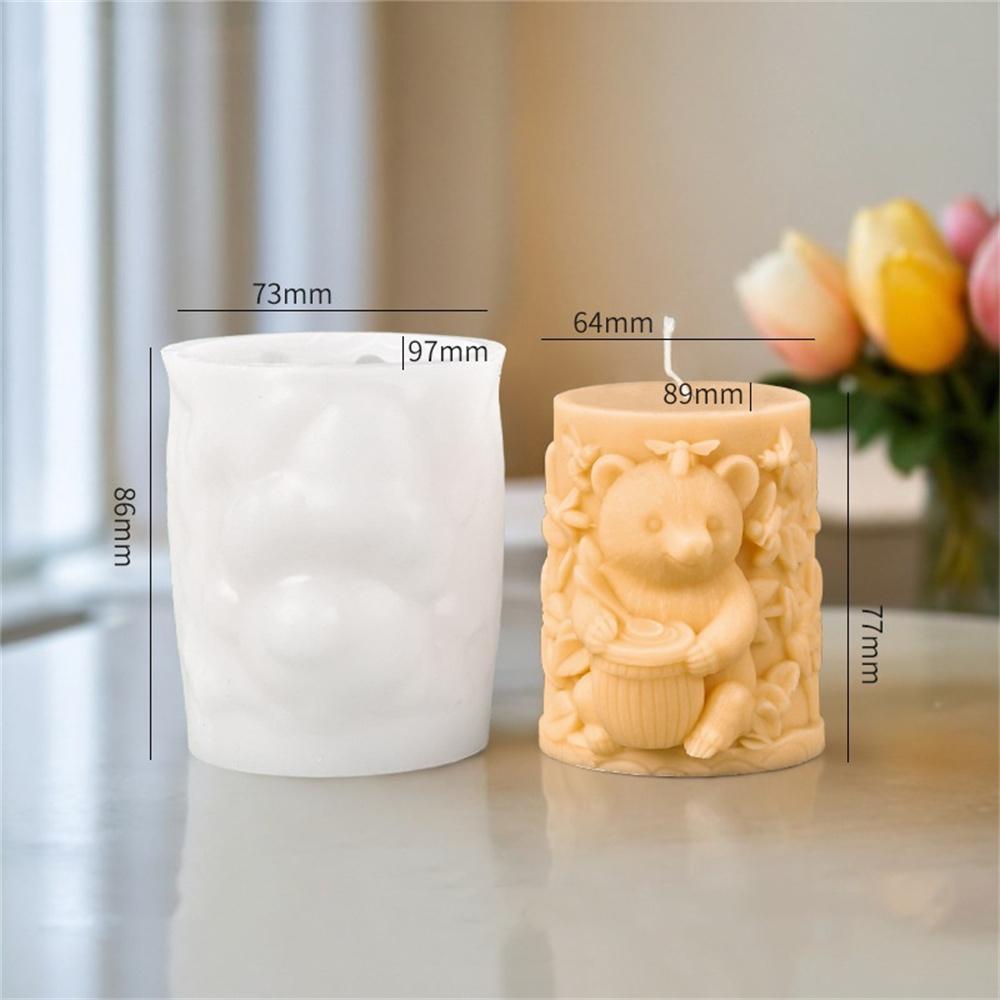 Формы для свечей из силикона с ароматом «Медведь», медовый 3D-медведь, диффузор в виде сот, каменная штукатурка, эпоксидная смола, набор для изготовления свечей